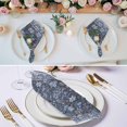 thumbnail image 3 of Navy Blue Floral Cloth Napkins, Ethnic Tribe Abstract Art Flowers Washable and Reusable Dinner Napkins Set of 2, Table Napkin for Kitchen Party Birthday Wedding Hotel Housewarming 20"x20", 3 of 9