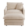 thumbnail image 4 of VEPXXP 41.4" Oversized Chenille Accent Chair with Ottoman, Modern Deep Seat Lounge Chair, Comfy Upholstered Armchair for Living Room Bedroom Apartment Small Space, Beige, 4 of 12