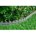 thumbnail image 5 of Gray Plastic Garden Border Edging No-Dig Wrought Iron Look – 15pcs Fence Kit, 20ft Lawn Barrier, 5 of 10