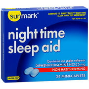 Sunmark Night Time Sleep Aid Mini-Caplets - 24 ct