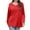 Red (New Upgrade), variant on Htigea Womens Oversized Long Sleeve Tops Cotton V-Neck Shirts Casual Loose Fit Tunic Tee Fall Basic Pullover Tshirts Black S