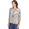 thumbnail image 3 of Alfred Dunner Womens Twisted Crew Neck Paisley Top, 3 of 4