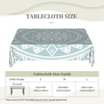 thumbnail image 4 of Duck Egg Blue Flower Mandala Bohemian silver and white Tablecloth 60x120 Inch, Washable Waterproof Rectangular Table Cover for Party Picnic Dinner Decor, 4 of 5