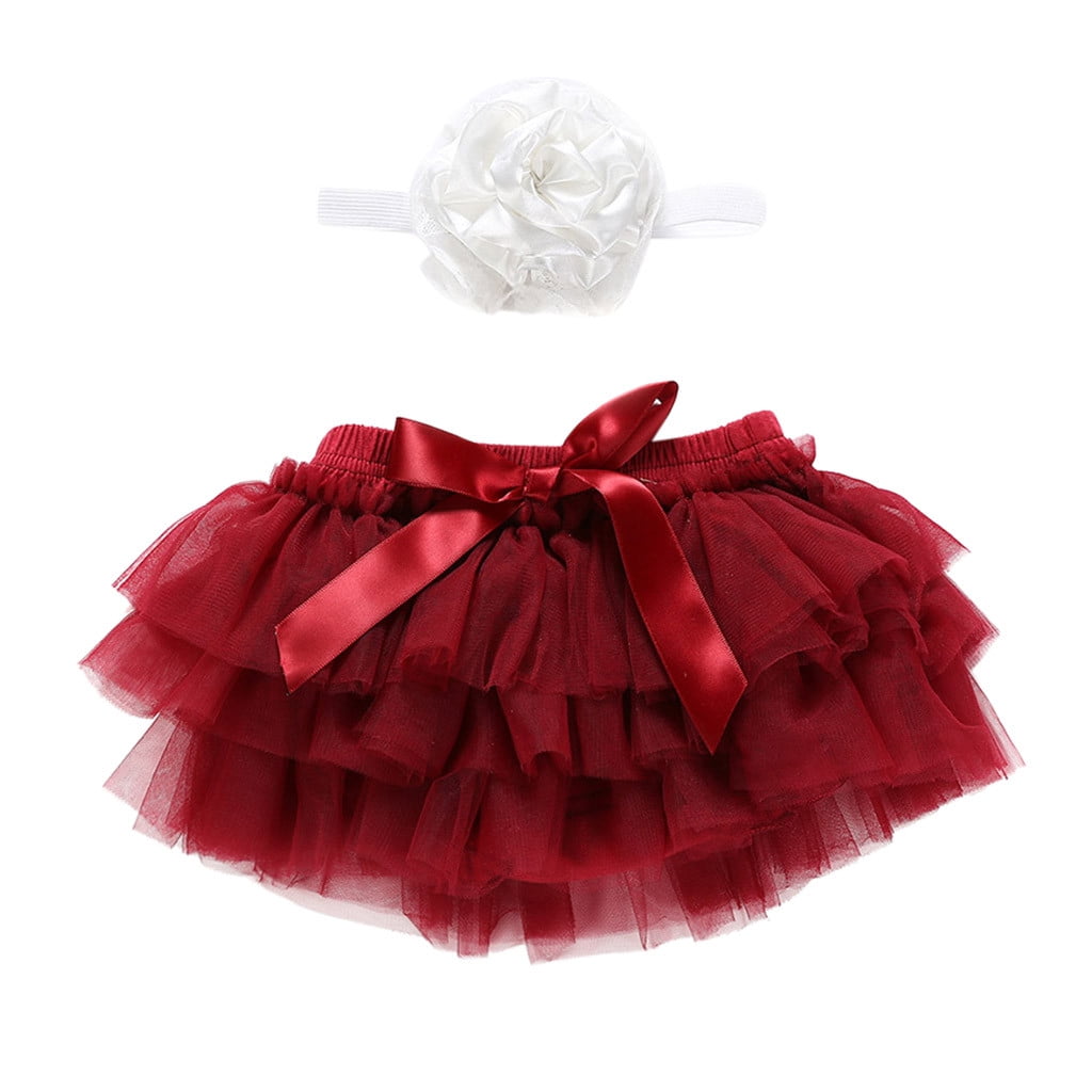 Jovati Newborn Girl Outfits Newborn Infant Kids Baby Girl Bowknot Tulle Skirts Headband Outfits Clothes Other