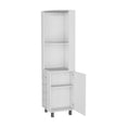 thumbnail image 4 of Miekor Furniture White Corner Bar Cabinet with Glass Holder and Wine Rack 05564, 4 of 7