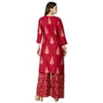 thumbnail image 3 of Chandrakala Gold Foil Printed Kurti Palazzo Set for Women Rayon Cotton Indian Ethnic Tunic ,Medium (K176RED2), 3 of 4
