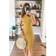 thumbnail image 5 of Vestido PRETTYGARDEN 2025 Midi Ajustado Sin Mangas Amarillo Talla L, 5 of 7