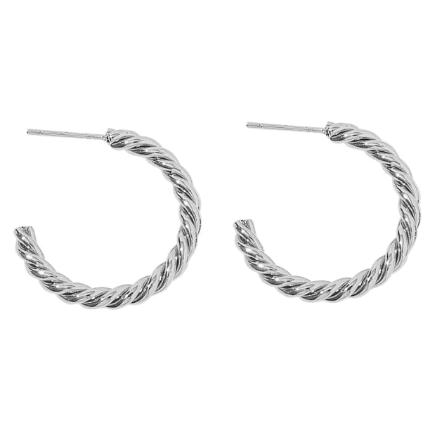 Pendientes de acero de titanio Fried Dough Twists Pendientes de acero inoxidable en forma de C Pendientes de acero inoxidable de moda de las mujeres