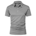 thumbnail image 4 of Mens Plus Size Shirts Short Sleeve Summer Solid Color Lightweight Business Casual Daily Collared Shirt for Men,Sizes S-5XL, 4 of 8