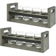 thumbnail image 7 of MyGift Vintage Gray Wood Beer Flight Sampler Serving Tray with 4 Tasting Glasses, 2 Piece, 7 of 7