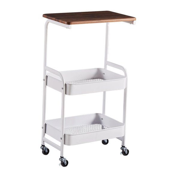 Maoww Chariot de Rangement Mince à 3 Niveaux avec Roues Utilitaires Roulantes pour Chambre Bureau Blanc