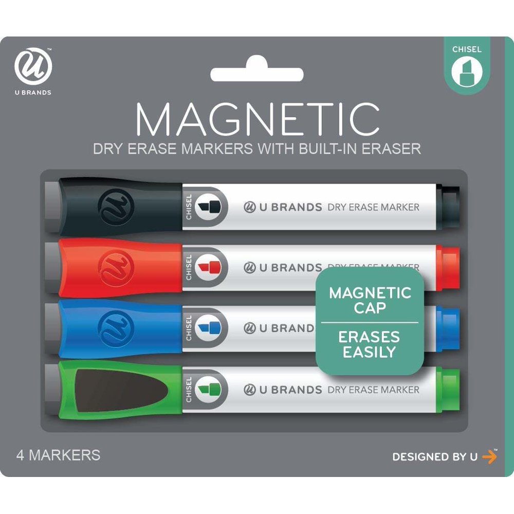 U Brands Dry Erase Markers, Chisel Tip, Assorted Colors, Low