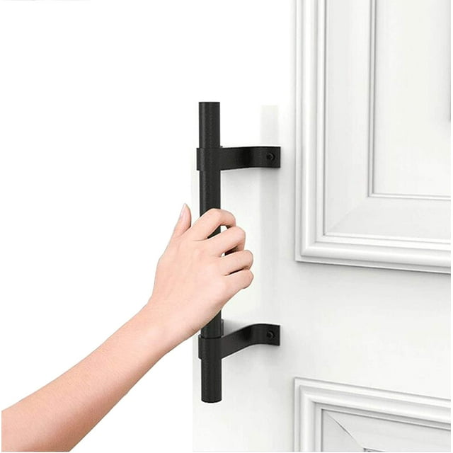 Grange porte coulissante Poignée Ensemble Antique Fonte lourd solide poignée de fer à la porte (y compris les vis) (NEGRO)