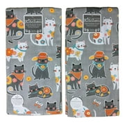 Set of 2 CAT PATCH Kitty Cat Lover Terry Kitchen Towels by Kay Dee Designs