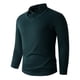 thumbnail image 1 of Blusa y camisa de manga larga con cuello vuelto para hombre, color liso, informal, elástica, deportiva, con botones, blusa de manga larga con cuello vuelto para hombre, tops de poliéster para hombre, 1 of 5