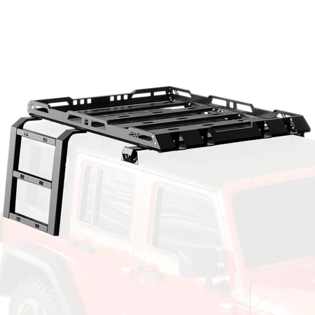 Kojem Roof Rack Cargo Luggage Carrier W/ Ladders for Jeep Wrangler JK 2007-2018 330LBS