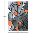 thumbnail image 5 of BizChair Modern Contemporary Area Rug, Orange Grey Black (5 Feet X 7 Feet), 5 of 7