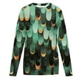 thumbnail image 4 of Fashion Deals Sale! RQYYD Women's Thin Pullover Loose Tops Casual Sweater Fashion Comfy Tie Dye Sweatshirts Long Sleeve Blouses Women Shirts (Green,M), 4 of 5
