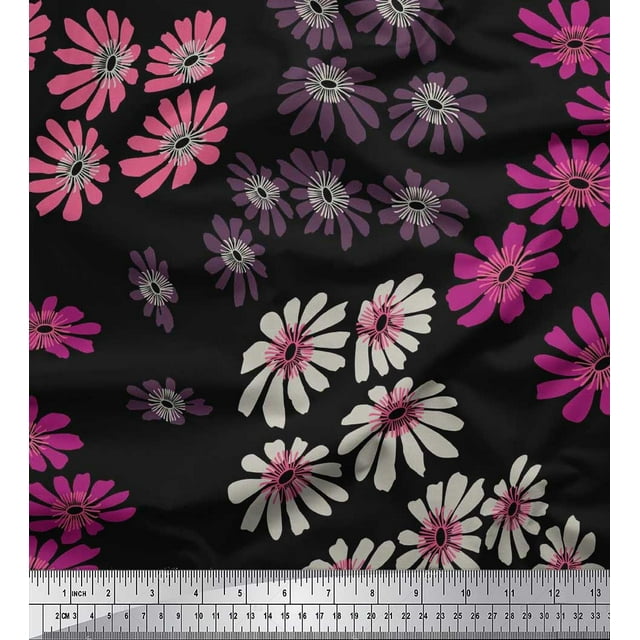 Soimoi Cotton Poplin Fabric Artistic Flower Print Fabric by Yard 42 Inch Wide