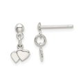 thumbnail image 1 of Small Sterling Silver Twin Heart Dangle Post Earrings, 1 of 4