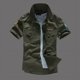 thumbnail image 1 of Camisa casual de manga corta de verano para hombre, moda de primavera y verano, camisa bordada de algodón elegante, corte entallado, 1 of 6