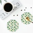 thumbnail image 5 of Pofeuu Frogs And Tropical Leaves Print Leather Coasters Set of 6, Round Cups Mugs Mat Pad for Home Kitchen Heat Resistant Drink Coasters,Round Shape, 5 of 7