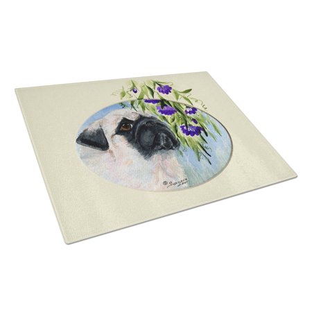 

Caroline s Treasures Pug Glass Cutting Board Large