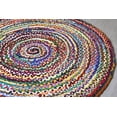 thumbnail image 5 of 5 ft Round Area Rug Multi-color Cotton Braided Reversible for Living Room - 5', 5 of 9