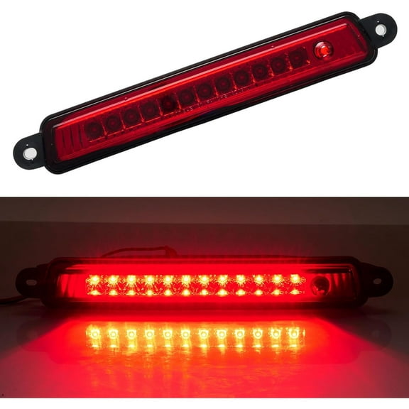 Third 3rd Brake Light LED for 2005-2015 Nissan Armada, High Mount Rear Brake Lights Assembly for 2004-2010 Infiniti QX56, Waterproof Center Cab Lamp Stop Light, Red Lens