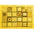 thumbnail image 1 of Ahgly Company Indoor Rectangle Abstract Yellow Contemporary Area Rugs, 2' x 4', 1 of 4