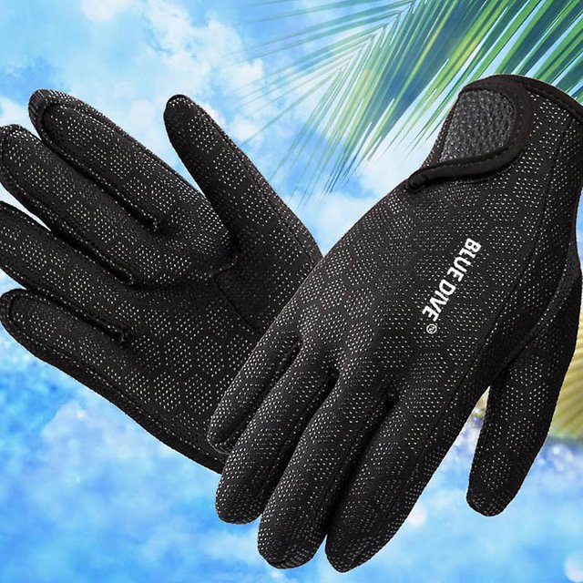 Guantes de buceo de neopreno de 1,5 mm, guantes de natación de velcro antideslizantes de doble cara para deportes acuáticos cálidos de surf de invierno