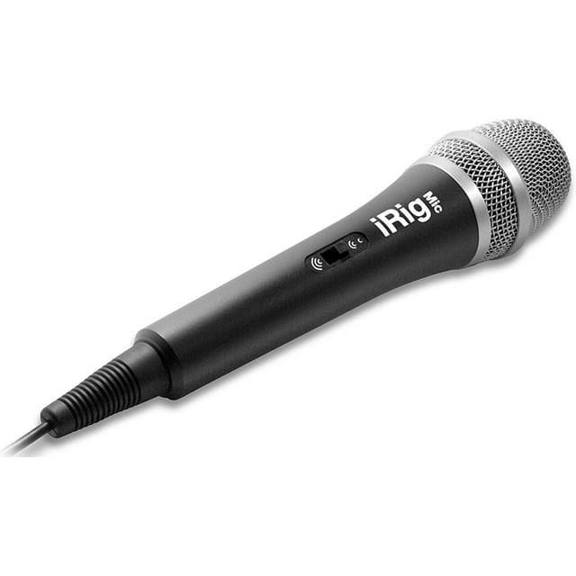 IK Multimedia iRig Mic Handheld Condenser Microphone, 3.5mm Jack for iPhone, iPad, iPod Touch, and Android Devices Plus Headphone Output - Refurbished Excellent