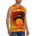 thumbnail image 2 of Easygdp Halloween Pumpkin Men's Breathable Tank Tops Sleeveless Sporty T Shirts for Basketball, Mountaineering, Bodybuilding -3X-Large, 2 of 8