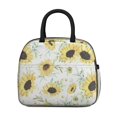 thumbnail image 4 of Insulated Lunch Bag for Women, Floral Print Oxford Fabric Lunch Box, Leakproof Thermal Cooler Tote for Work, School & Picnic, Sunflower Floral Print, 4 of 5