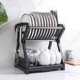 thumbnail image 2 of Multifunctional Dish filter with Chopsticks Barrel ,Dish Drainer Organizer Rack Black, 2 of 7