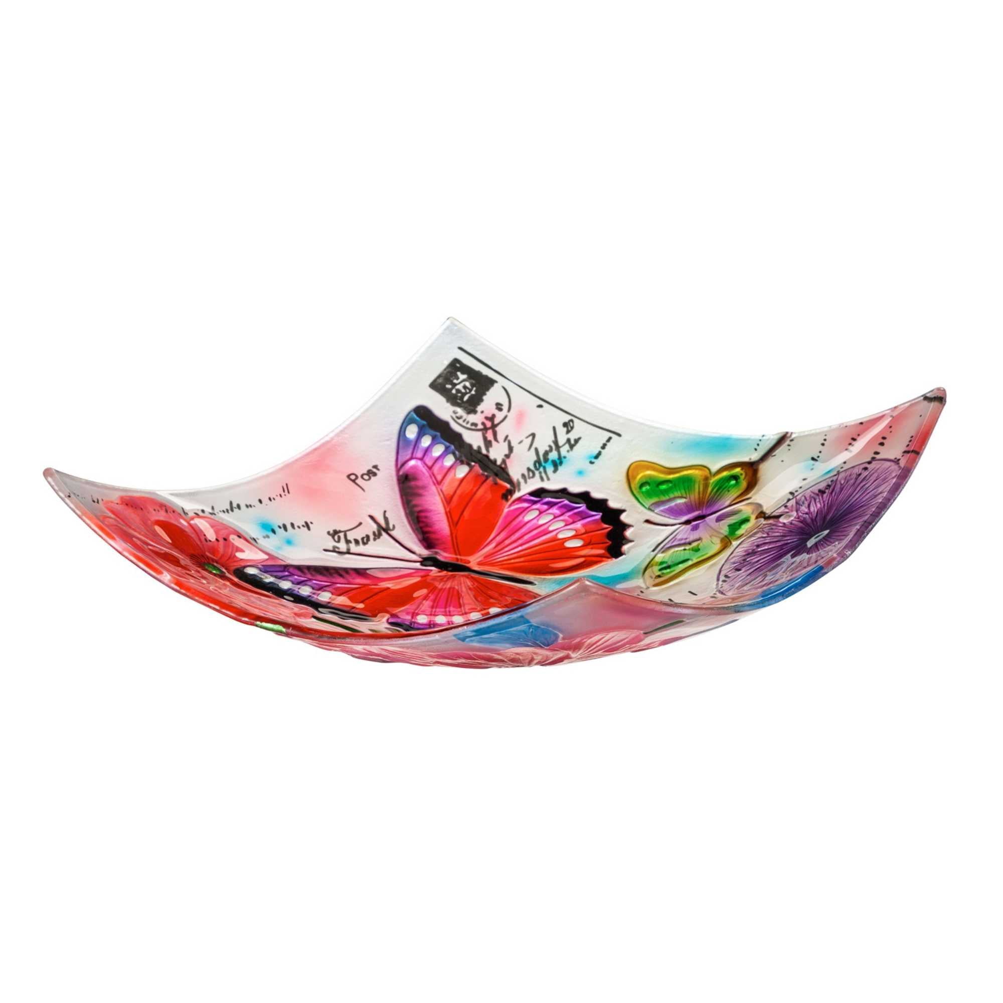 Home & Garden Butterfly Prints Bird Bath Glass Flowers 2Gb851.