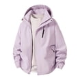 thumbnail image 2 of XUNKUSGA Rain Jacket Men Lightweight Windproof Waterproof Softshell Jacket with Chest Zipper Pocket Long Sleeve Full Zip Up Hiking Jackets with Hood for Golf Travel,Purple,2XL, 2 of 9