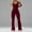 Wine, variant on Full Womens Pants Green Solid Workout Jumpsuit Trousers for Ladies