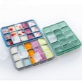 thumbnail image 2 of Molde de silicona para bandeja de hielo caliente, bandeja de hielo de platino coreana de 15 rejillas con tapa, caja de suplemento alimenticio para niños, molde de barra de hielo, 2 of 4