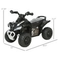 thumbnail image 3 of Aosom 4 Wheels Ride on Motorcycle Toy for Kids Baby Toddler Ride-on Car Walker No Power Foot To Floor Slider with Music and lightening function for 18-36 Months Black, 3 of 7