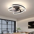thumbnail image 6 of Anvazise Ceiling Fan with Light, Ceiling Fan with Remote Control, Modern Flush Mount Ceiling Fan, Geometric Shape Fan Light for Bedroom, Living Room, Small LED Ceiling Light Fixture,Black, 6 of 13