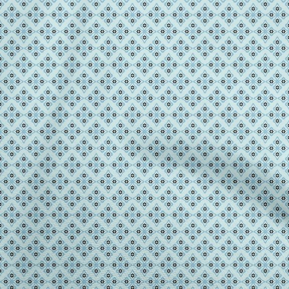 oneOone Rayon Light Blue Fabric Asian Ikat Craft Projects Decor Fabric Printed By The Yard 56 Inch Wide