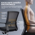 thumbnail image 4 of Silla de Escritorio para Oficina Ergonómica Con Soporte Lumbar Negro, 4 of 9