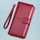 thumbnail image 5 of Cartera larga de piel sintética con cremallera para teléfono móvil, cierre a presión, portátil (rojo vino), 5 of 5