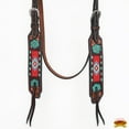 thumbnail image 6 of HILASON Western Horse Floral Painted Beaded Headstall Breast Collar Set American Leather, 6 of 8