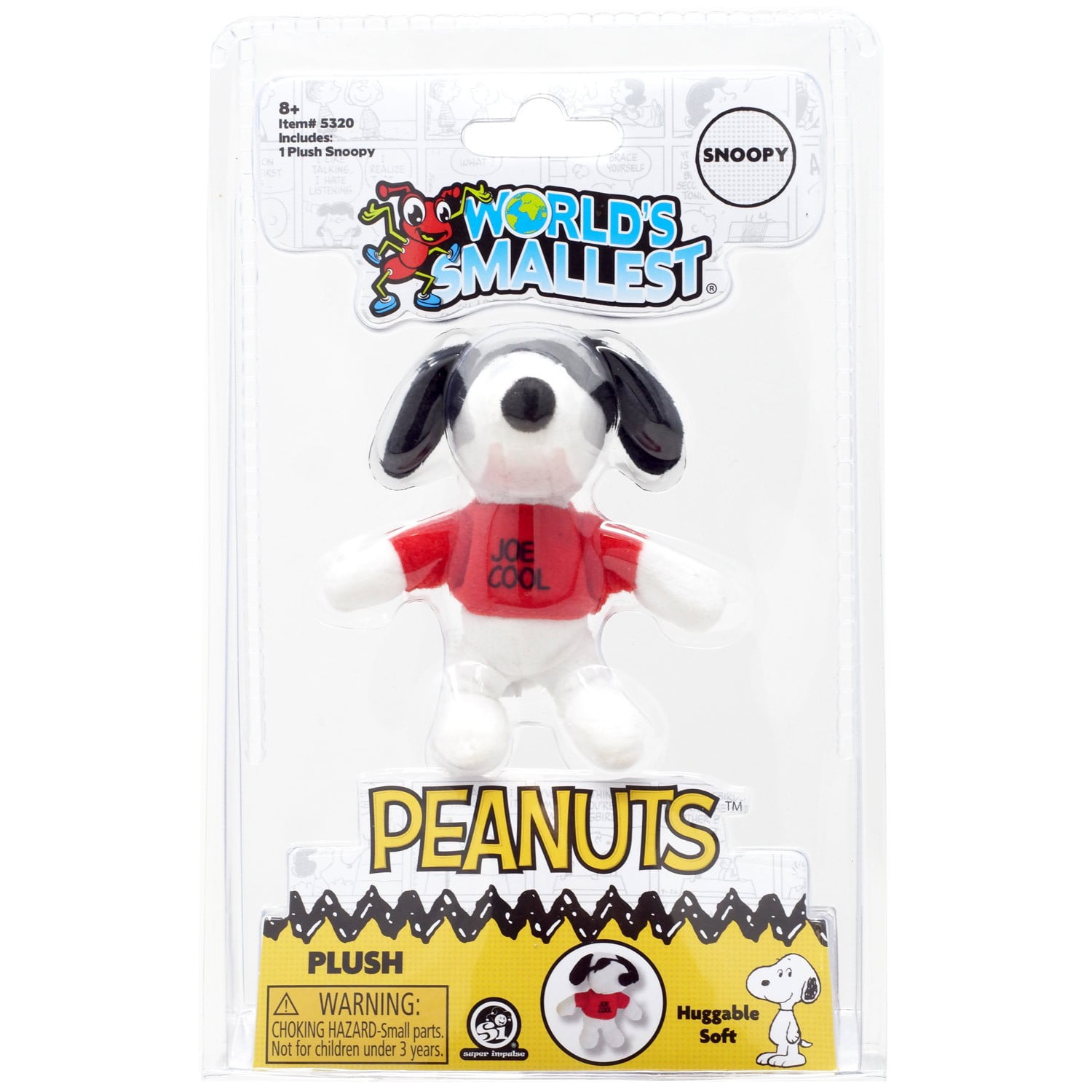 Set of 2) World's Smallest PEANUTS SNOOPY & WOODSTOCK Plush Joe