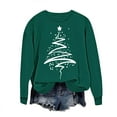 thumbnail image 2 of Nmnitkp Sweatshirt For Women Round Neck Christmas Printed Sweatshirt Long Sleeved Top Sweatshirt Green,XL, 2 of 5