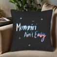thumbnail image 5 of Set of 2 Decorative Throw Pillow Covers 18x18in - Black Background with ' Mommy Ain ' t Easy ' in Vibrant Blue & Red Perfect for Couch Bed Car, 5 of 8