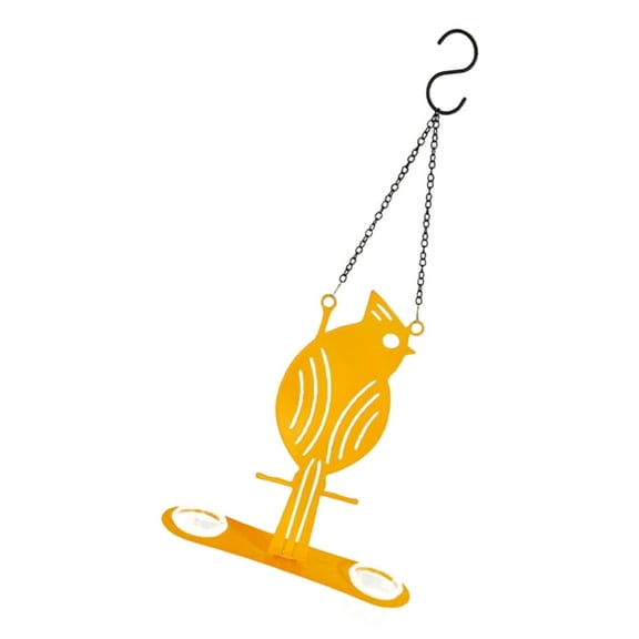 Outdoor Hanging Bird Food Cup with Perch Oriole Shape Design for Backyard Bird Enthusiasts
