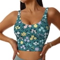 thumbnail image 2 of Picia Floral Sports Bra for Women,Padded Strappy Sports Bras Medium Support Yoga Bra with Removable Cups,Running Yoga Bra-, 2 of 9